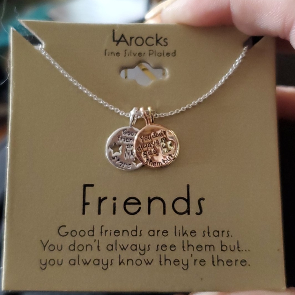 LA rocks Fine Silver Plated Friends necklace